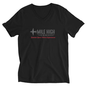 Unisex Short Sleeve V-Neck T-Shirt - Mile High Wines 