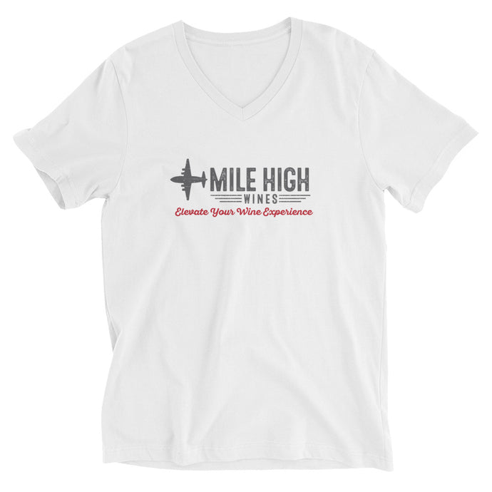 Unisex Short Sleeve V-Neck T-Shirt - Mile High Wines 