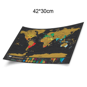 1pc Deluxe Erase World Travel Map Scratch Off World Map Travel Scratch For Map Room Home Office Decoration Wall Stickers