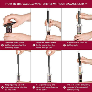 Red Wine Bottle Opener Cork Remover Easy Air Pump Pressure Corkscrew Tools 4PCS - Mile High Wines 